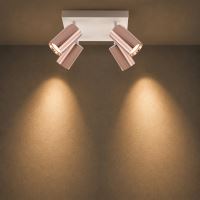Immax PUNTO-4S stropní nástěnné bodové svítidlo čtverec 4 hlavy, GU10, měď/Rose gold-bílá (2)