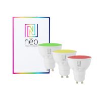 Immax NEO Smart sada 3x žárovka LED GU10 4,8W RGB+CCT bar. a bílá, stmívat., WiFi Beacon