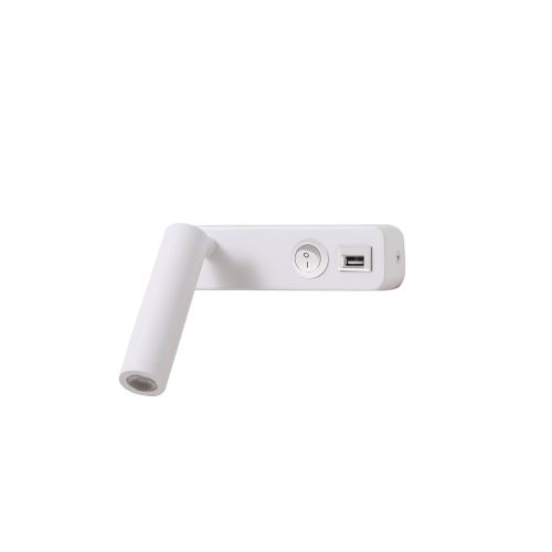 Immax GOAL USB +VYPÍNAČ designové nástěnné LED svítidlo 3W,138lm,4000K,WHITE