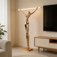 Immax SILUETTE Linea 180 cm – stojaca socha SMART LED 16 W, lampa, sklolaminát, ružové zlato (9)