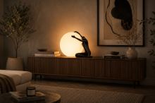 Immax SILUETTE Moon Lady – 53 cm, socha, dekoratívna lampa, čierna, sklolaminát, 1xE27 (3)