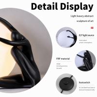 Immax SILUETTE Moon Lady – 53 cm, socha, dekoratívna lampa, čierna, sklolaminát, 1xE27 (5)