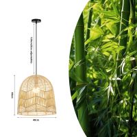 Immax BOHO PELO designové závěsné svítidlo, D40cm. E27, přírodní ratan (1)