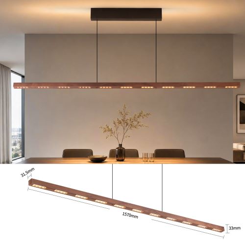 Immax NEO-MADEIRA lineár diófa 157 cm, 37 W, 3000 K, zsinórral, szenzorral szabályozható (24)