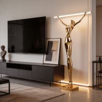 Immax SILUETTE Linea 180 cm – stojaca socha SMART LED 16 W, lampa, sklolaminát, ružové zlato (15)