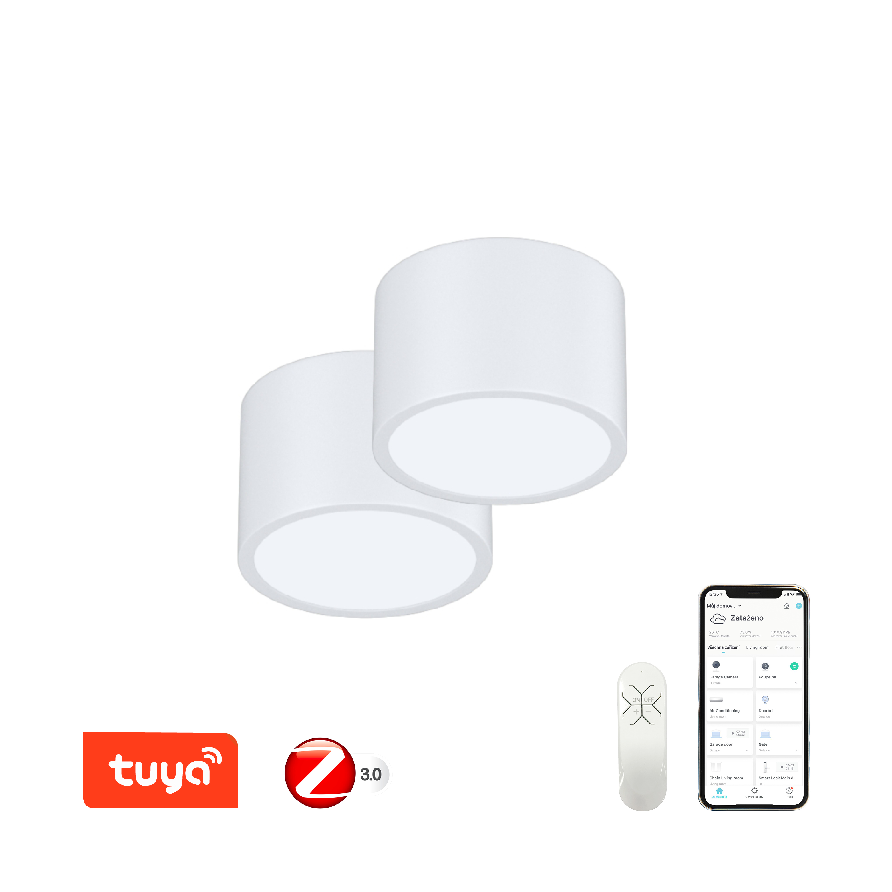 Immax NEO sada 2x RONDATE Smart stropní svítidlo 15cm 12W bílé Zigbee 3.0 +DO