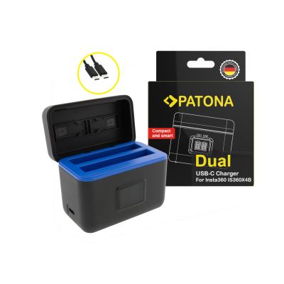 Dual töltő az INSTA360 X4 akkumulátorhoz (USB-C)
