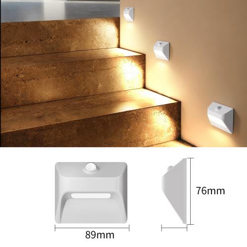 Immax STEP LIGHT bezdrôtové schodiskové svietidlo, PIR senzor, matná biela (9)