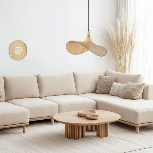 Immax BOHO SOMBRERO dizajnové závesné svietidlo D70cm, E27 prírodný ratan (8)