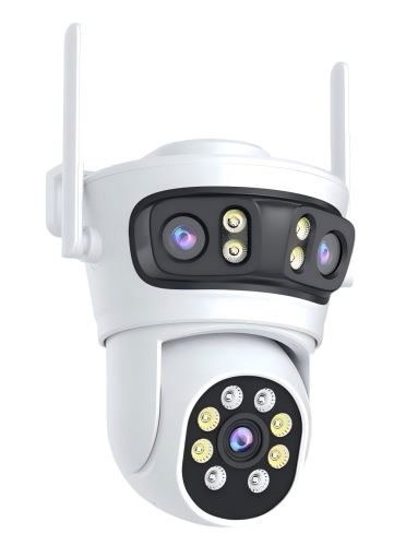 TRIPLE Immax NEO LITE okos kültéri kamera, 355° 90° P/T, WiFi, 2 MP + 2 MP + 2 MP