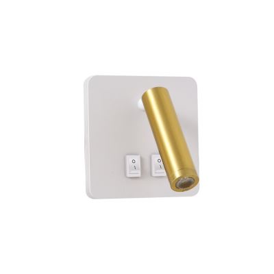 Immax GOAL 2 Vypínače, designové nástěnné LED svítidlo 7W,393lm,4000K, BÍLÉ+ZLATÉ