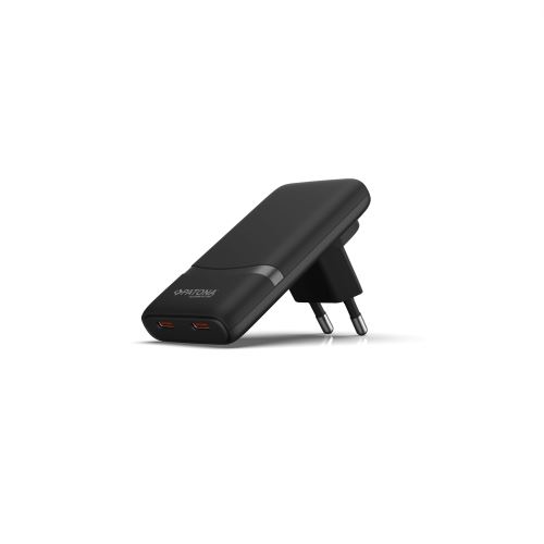 Slim 2x USB-C PD65W töltő - GaN PD3.0/QC3.0 fekete