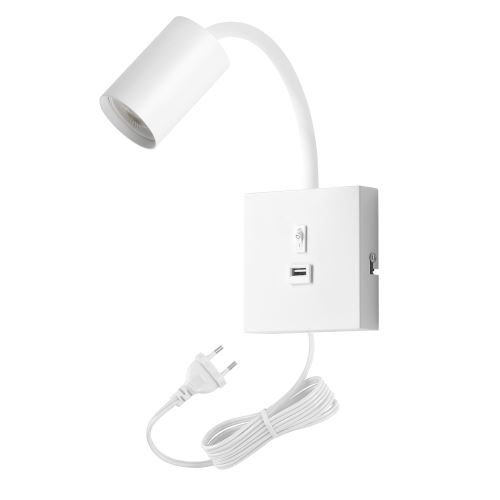 Immax PUNTO USB flexibilní nástěnné svítidlo s vypínačem, bílá (2)