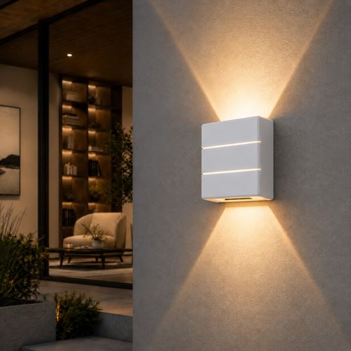 Vonkajšie LED svietidlo Immax LUXLINE, nástenné svietidlo, WHITE, 6W, 3000K, 240V, IP54 (11)