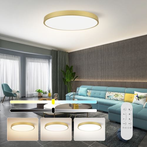 Immax NEO LITE SEMPLICI Inteligentna lampa sufitowa Tuya WiFi BEACON, 80 cm 96 W 6912 lm, złota (3)