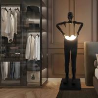 Immax SILUETTE Human Houdini 185 cm – socha, stojaca lampa, sklolaminát, čierna, 4xG9 (10)