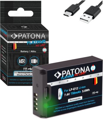 Aku Canon LP-E12 750mAh Li-Ion Platinum USB-C nabíjení