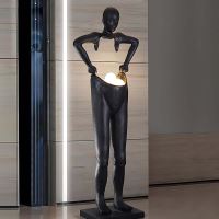 Immax SILUETTE Human Houdini 185 cm – rzeźba stojąca, lampa, laminat szklany, czarna, 4xG9 (9)