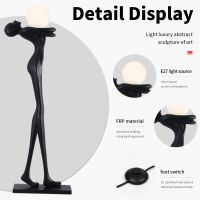 Immax SILUETTE Human WOMAN – 175 cm – socha, stojaca lampa, sklolaminát, čierna, 1xE27 (3)