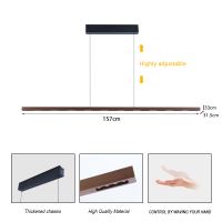 Immax NEO-MADEIRA lineárny orechové drevo 157 cm, 37 W, 3000 K, na lane  stmievateľný senzoromna kábli