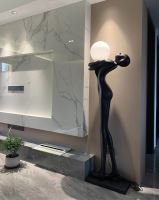 Immax SILUETTE Human WOMAN – 175 cm – socha, stojaca lampa, sklolaminát, čierna, 1xE27 (9)