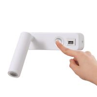Immax GOAL USB +VYPÍNAČ designové nástěnné LED svítidlo 3W,138lm,4000K,WHITE (2)