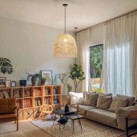 Immax BOHO PELO designové závěsné svítidlo, D50cm. E27, přírodní ratan (3)