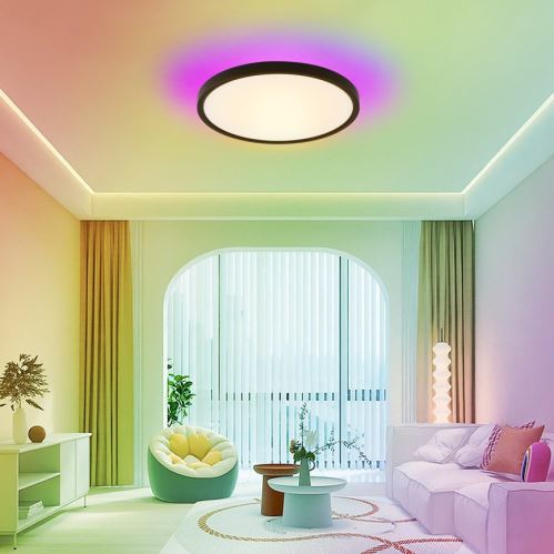 Immax NEO LITE TUDO Inteligentna lampa sufitowa RGB podświetlenie 40cm 50W Tuya WiFi czarny (2)